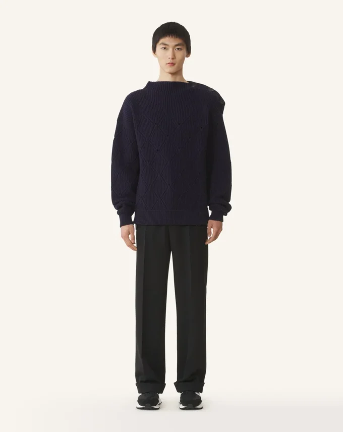 Pull en laine avec détail losange