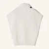 Pull sans manches en laine à détails diamant