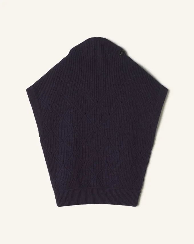 Pull sans manches en laine à détails diamant