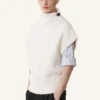 Pull sans manches en laine à détails diamant