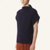Pull sans manches en laine à détails diamant