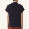 Pull sans manches en laine à détails diamant