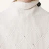 Pull sans manches en laine à détails diamant