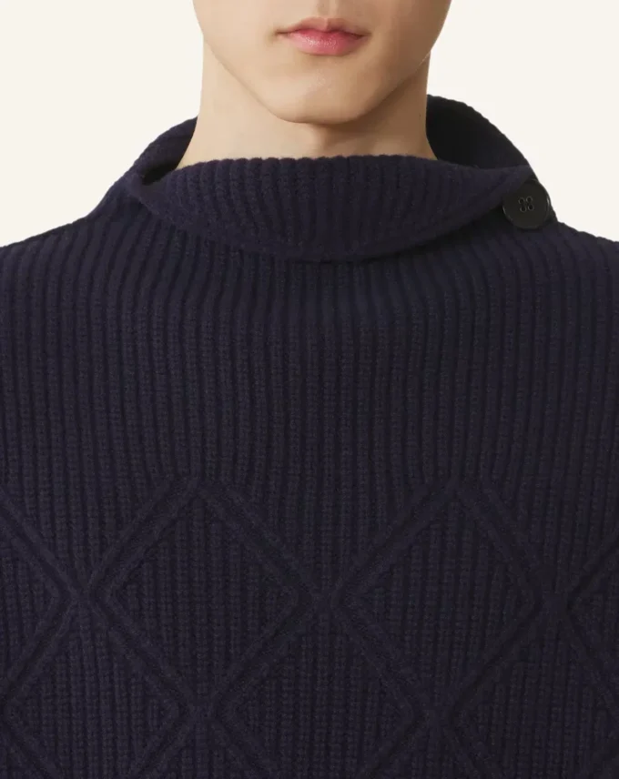 Pull sans manches en laine à détails diamant