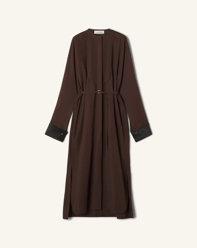 Robe chemise en popeline de coton