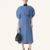 Robe chemise en popeline de coton