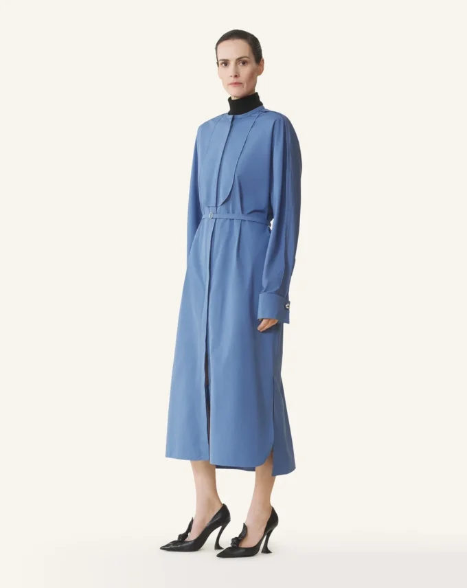 Robe chemise en popeline de coton