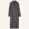 Robe en laine Prince de Galles à double boutonnage