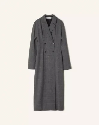 Robe en laine Prince de Galles à double boutonnage