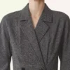 Robe en laine Prince de Galles à double boutonnage