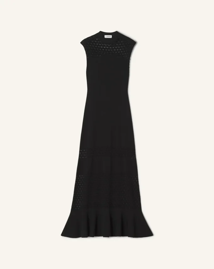 Robe en viscose avec détails en dentelle