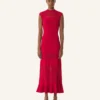 Robe en viscose avec détails en dentelle