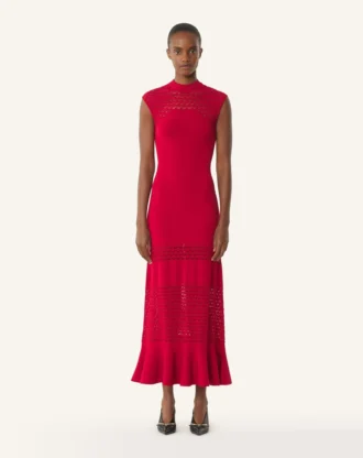 Robe en viscose avec détails en dentelle