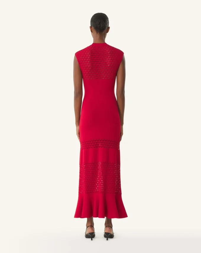 Robe en viscose avec détails en dentelle