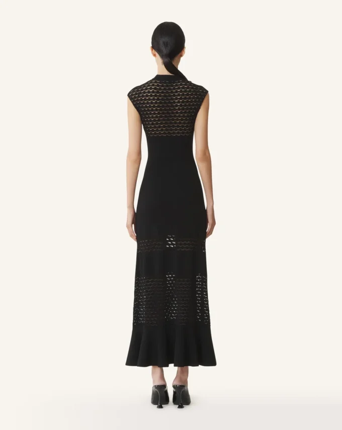 Robe en viscose avec détails en dentelle