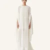Robe longue en soie plumetis