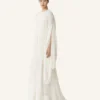 Robe longue en soie plumetis