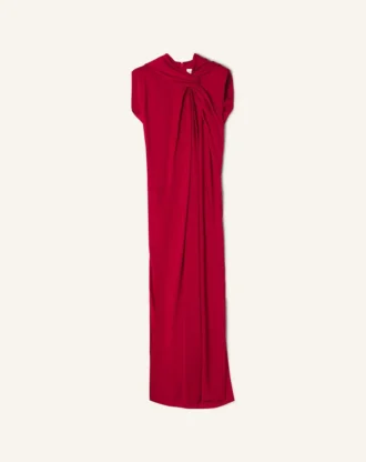 Robe longue nouée en satin