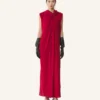 Robe longue nouée en satin