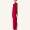 Robe longue nouée en satin