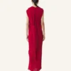 Robe longue nouée en satin