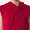 Robe longue nouée en satin