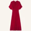 Robe midi en charmeuse