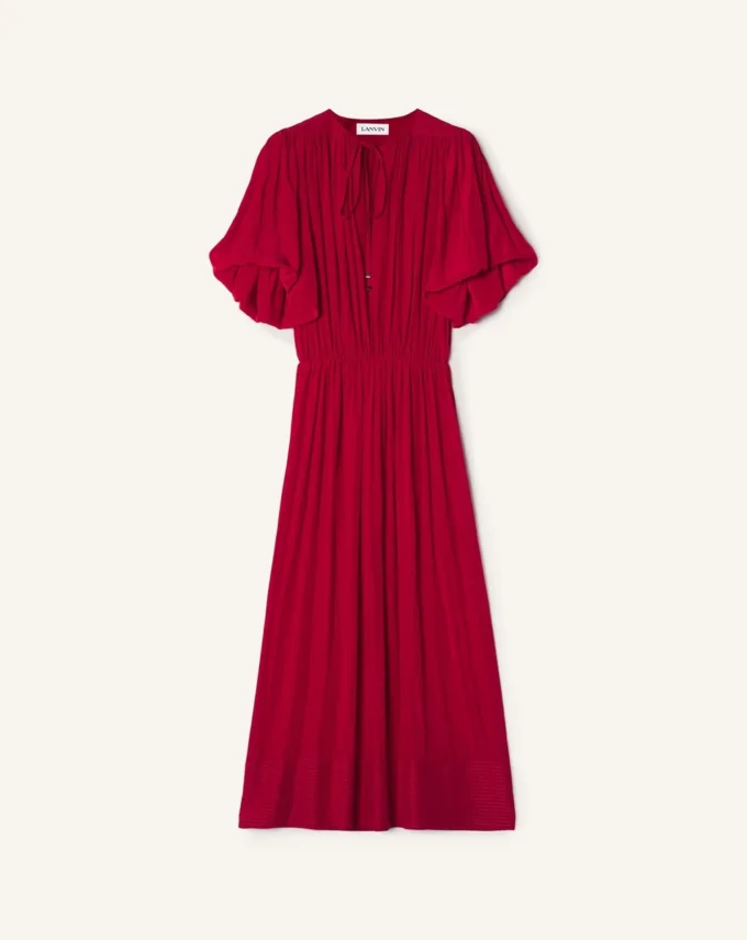 Robe midi en charmeuse