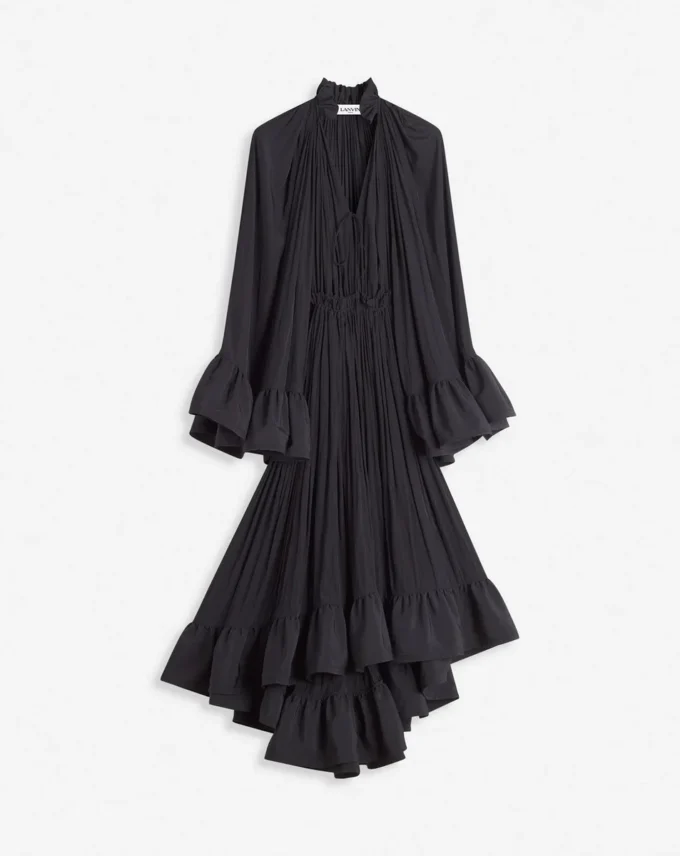 Robe midi en charmeuse