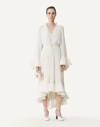 Robe midi en charmeuse