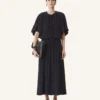 Robe midi en charmeuse