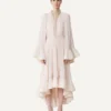 Robe midi en charmeuse