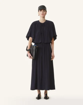 Robe midi en charmeuse