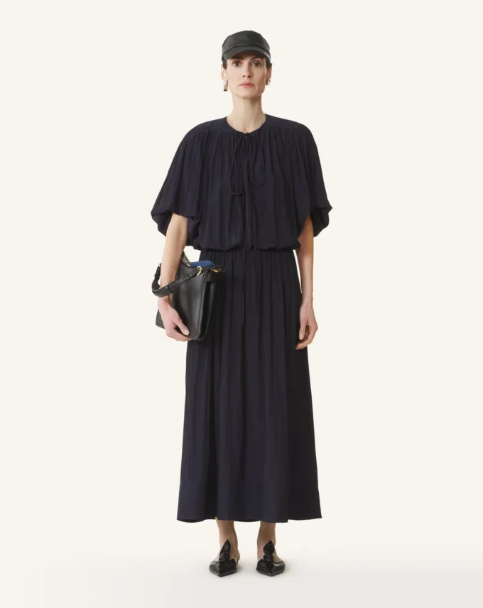 Robe midi en charmeuse
