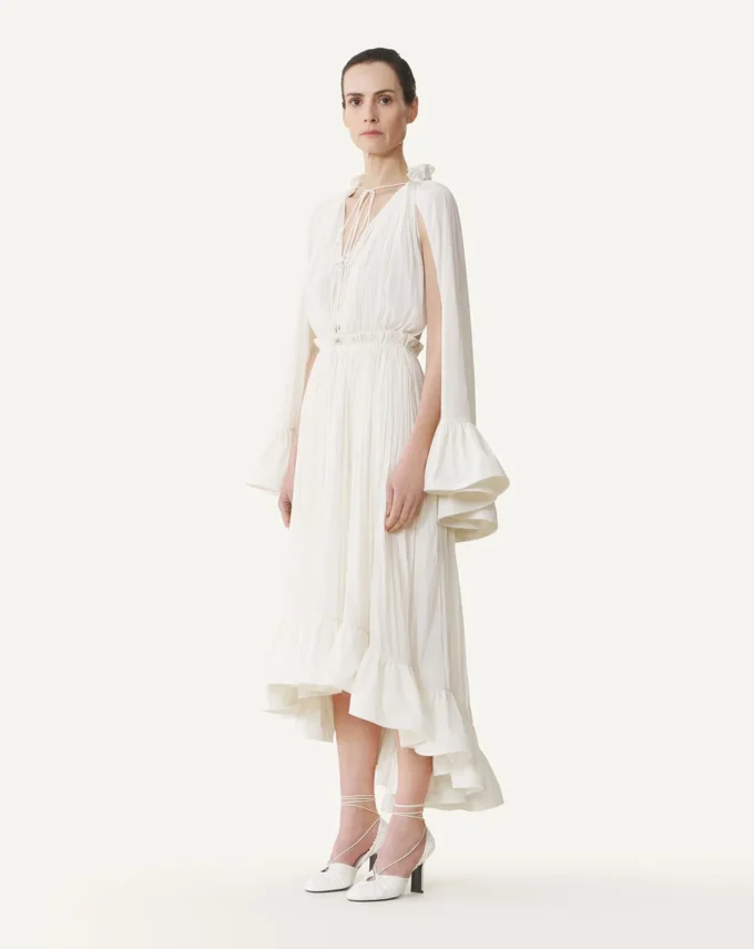 Robe midi en charmeuse
