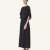 Robe midi en charmeuse