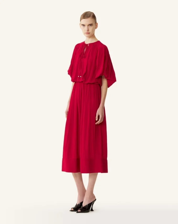 Robe midi en charmeuse