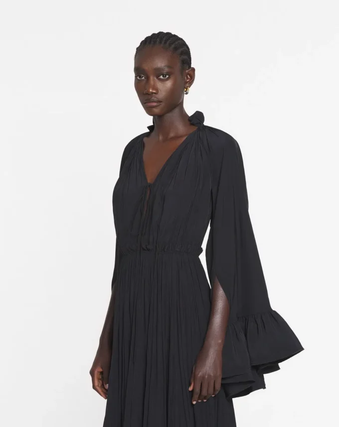 Robe midi en charmeuse