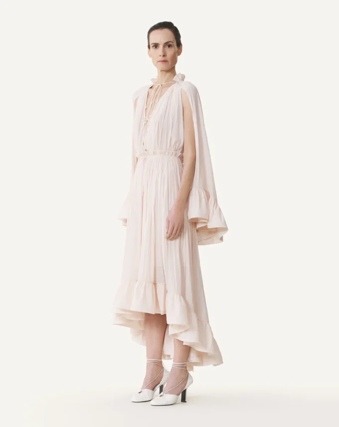 Robe midi en charmeuse