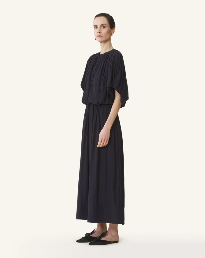 Robe midi en charmeuse