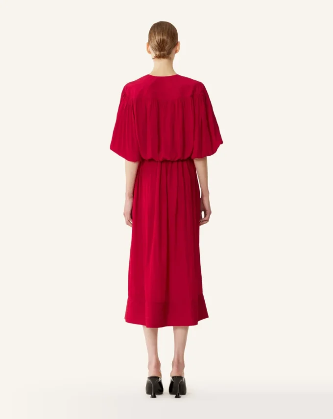Robe midi en charmeuse