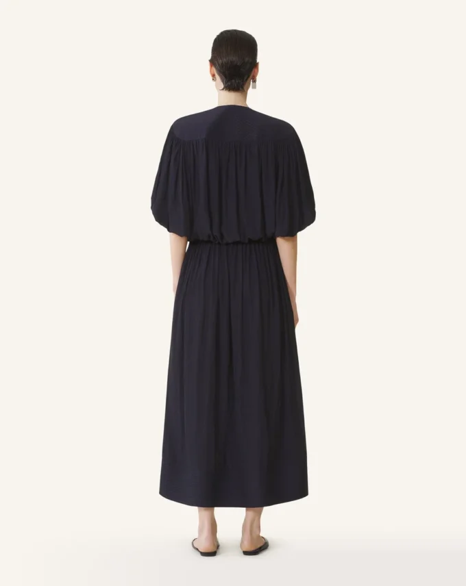 Robe midi en charmeuse