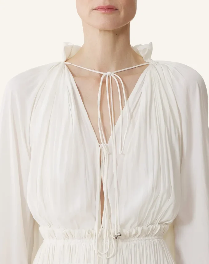 Robe midi en charmeuse