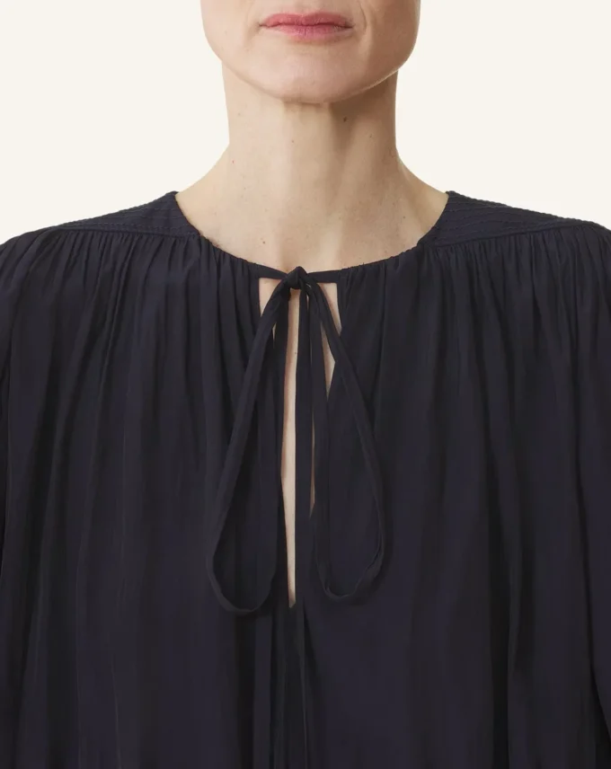 Robe midi en charmeuse