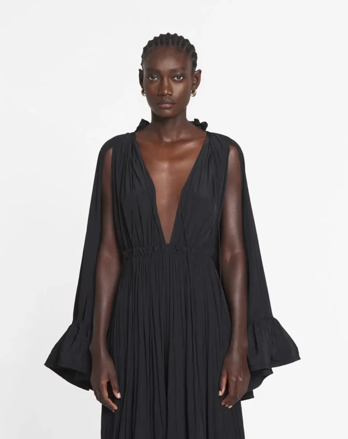 Robe midi en charmeuse