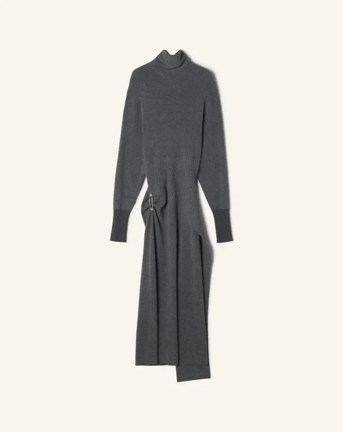 Robe midi en laine et cachemire