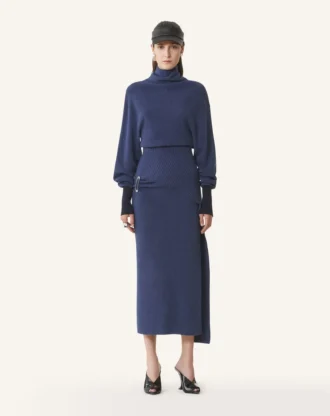 Robe midi en laine et cachemire