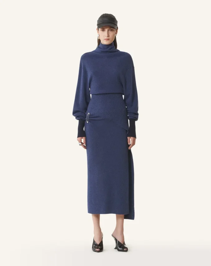 Robe midi en laine et cachemire