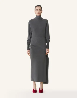 Robe midi en laine et cachemire