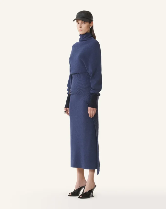 Robe midi en laine et cachemire